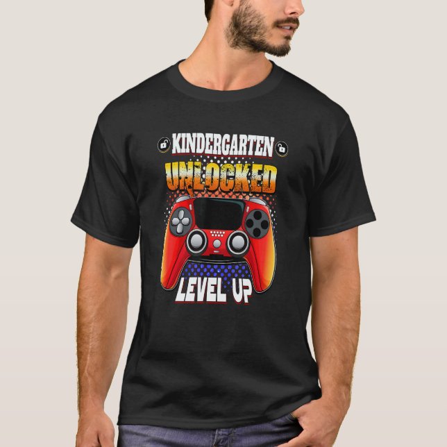 Camiseta Video Gamer Back To School   Kindergarten Unlocked (Anverso)