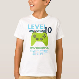 Camiseta Video Gamer de nivel 10 desbloqueado 2011