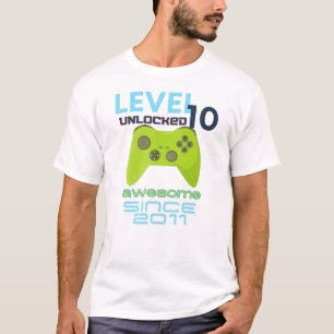 Camiseta Video Gamer de nivel 10 desbloqueado 2011