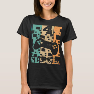 Camiseta Video Gamer de Vintage Nivel 4 Desbloqueado Cuarto