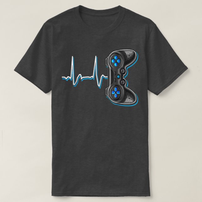 Camiseta Video Gamer Heartbeat Video Game Controller Kids B (Diseño del anverso)