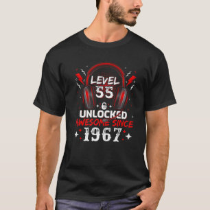 Camiseta Video Gamer Level 55 Desbloqueado Impresionante 19
