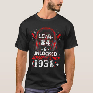 Camiseta Video Gamer Level 84 Desbloqueado Impresionante 19