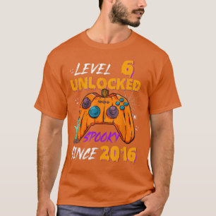 Camiseta Video Gamer Nivel 6 Desbloqueado 6Cumpleaños Spook