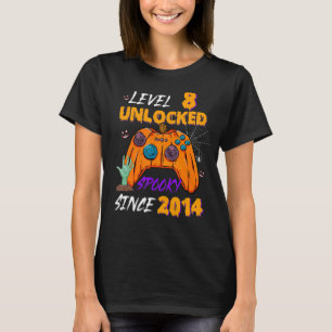Camiseta Video Gamer Nivel 8 Desbloqueado 8Cumpleaños Spook