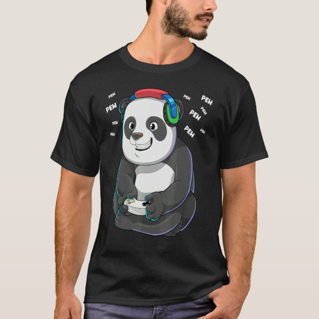 Camiseta Video Gamer Panda Gaming Panda Bear Pew Gamer Kids (Anverso)