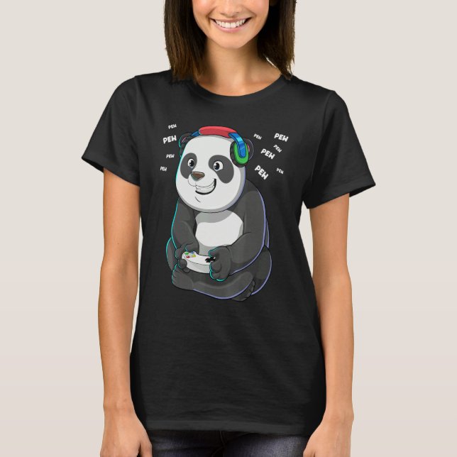 Camiseta Video Gamer Panda Gaming Panda Bear Pew Gamer Kids (Anverso)