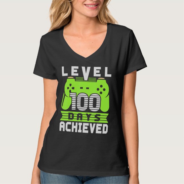 Camiseta Video Gamer Student 100th Day Teacher 100 Days Of  (Anverso)