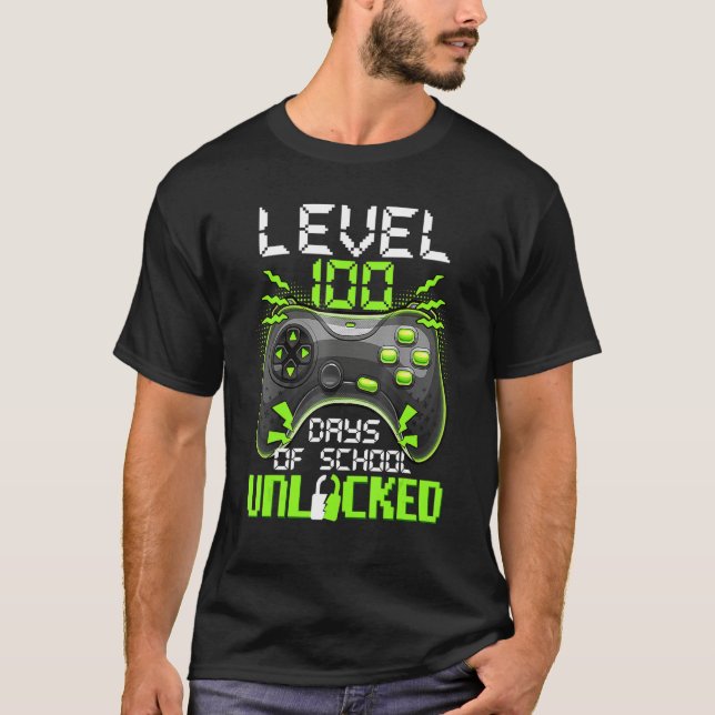 Camiseta Video Gamer Student 100th Day Teacher 100 Days of  (Anverso)