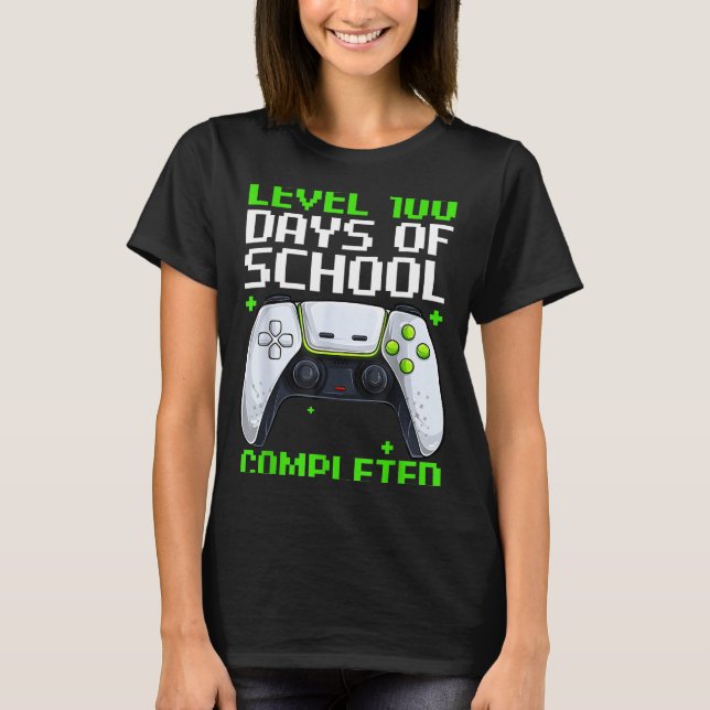 Camiseta Video Gamer Student 100th Day Teacher 100 Days Of  (Anverso)