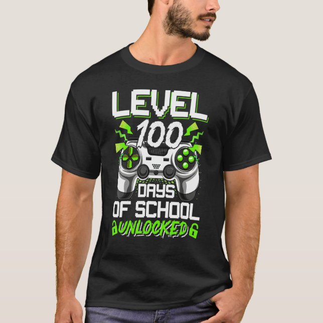 Camiseta Video Gamer Student 100th Day Teacher 100 Days of  (Anverso)