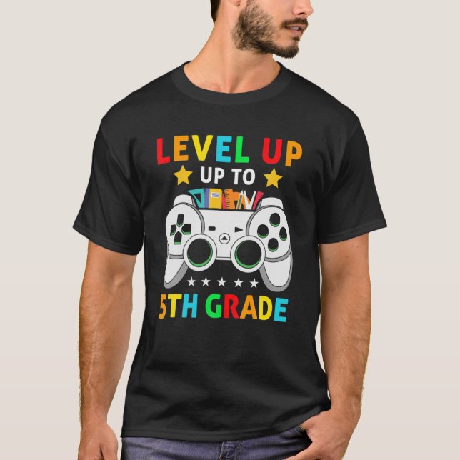 Camiseta Video Games Level Up To 5Th Grade Team Fifth Grade (Anverso)