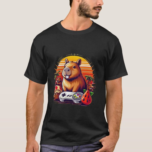 Camiseta Video Games Lover Capybara Funny Video Games Capyb (Anverso)
