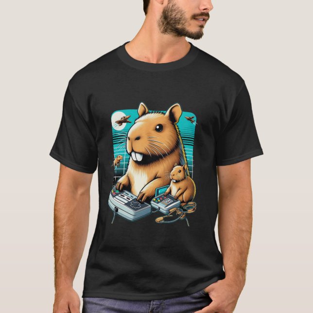 Camiseta Video Games Lover Capybara Funny Video Games Capyb (Anverso)