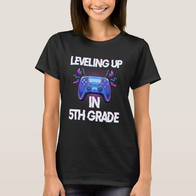 Camiseta Video Gaming   for students Leveling up in Fifth G (Anverso)