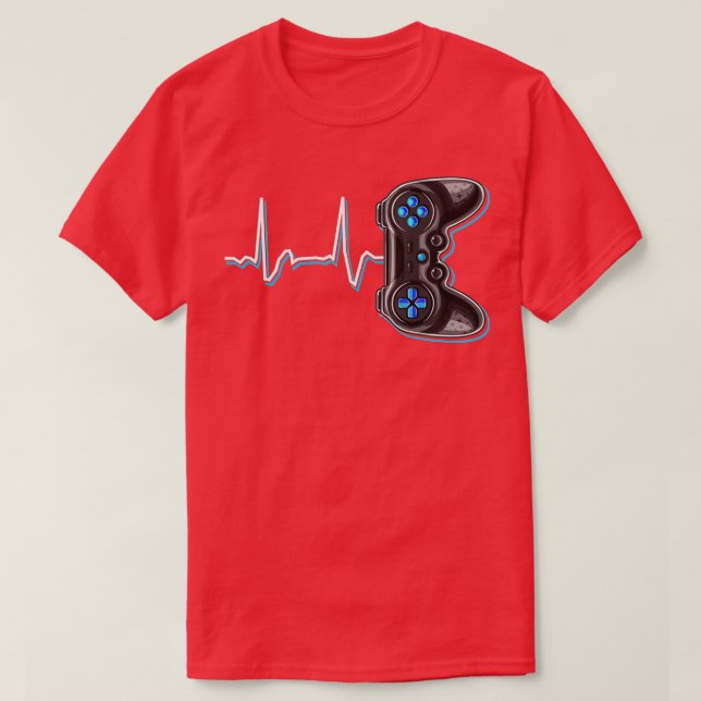 Camiseta Video Heartbeat Video Game Controller Gift Kids B (Diseño del anverso)
