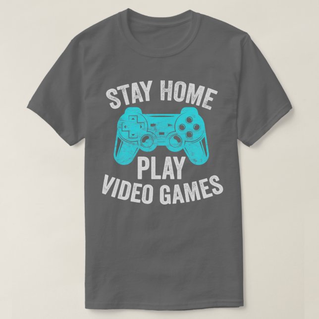 Camiseta Video Regalo Stay Home Play Videojuegos (Diseño del anverso)