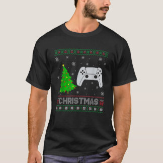 Camiseta Videoconsola de videojuegos navidad árbol iluminan
