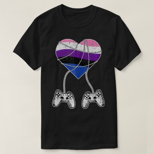 Camiseta VideoGame Controller Gaming de Orgullo de Género L (Diseño del anverso)