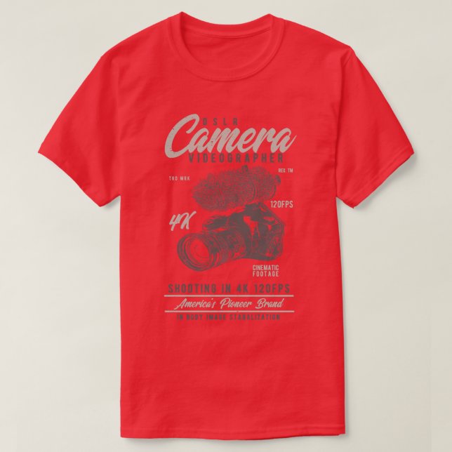 Camiseta Videografo de cámara DSLR (Diseño del anverso)