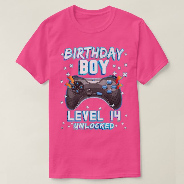 Camiseta Videojuego 14º Jugador de Cumpleaños Niños de Nive (Diseño del anverso)