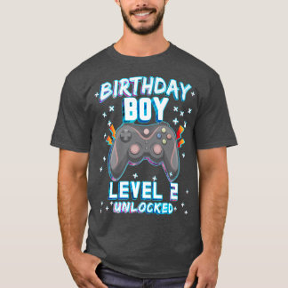 Camiseta Videojuego 2º Jugador de Cumpleaños Boys Nivel 2 D