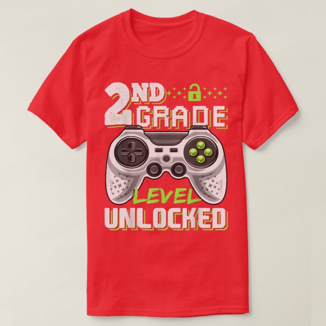 Camiseta Videojuego de 2º Grado Desbloqueado Grado Funny Vo (Diseño del anverso)