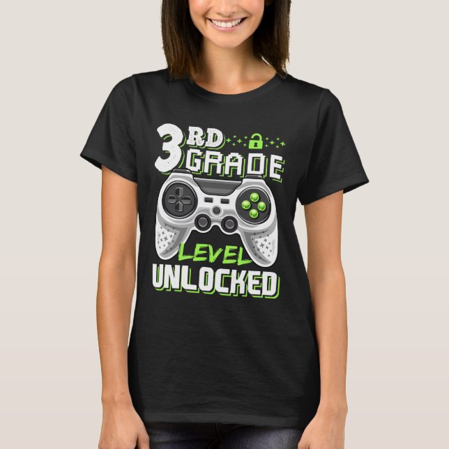Camiseta Videojuego de 3er grado desbloqueado de vuelta a l (Anverso)