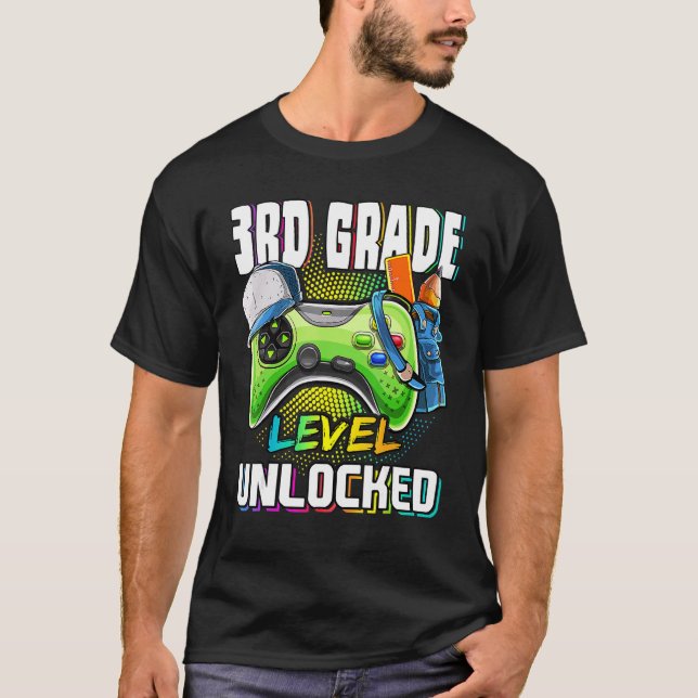Camiseta Videojuego de 3er grado desbloqueado de vuelta a l (Anverso)
