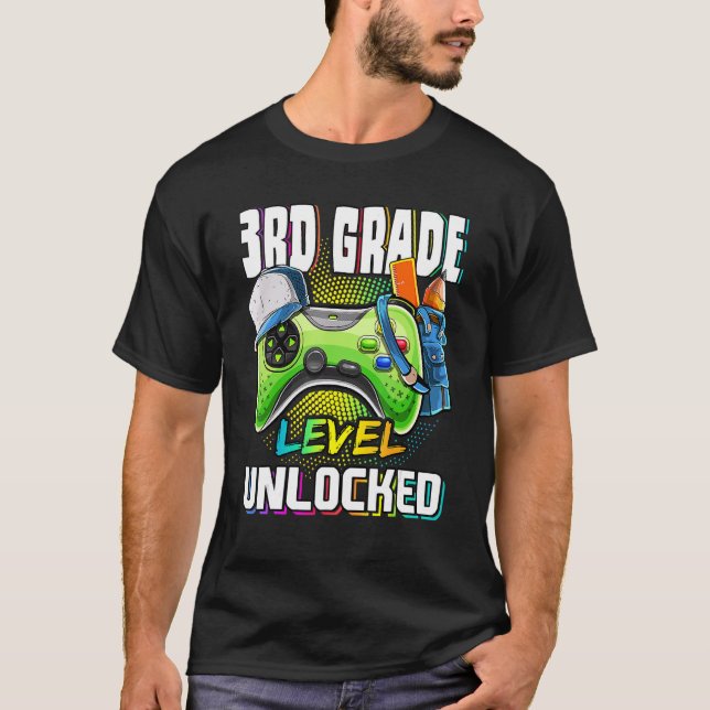 Camiseta Videojuego de 3er grado desbloqueado de vuelta a l (Anverso)