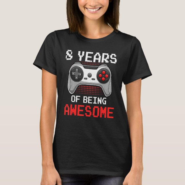 Camiseta Videojuego de 8 años 8 cumpleaños para niños (Anverso)