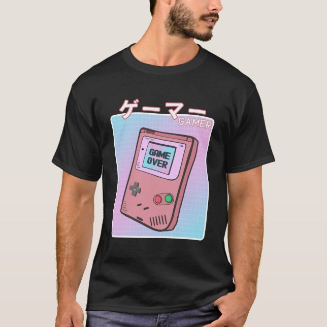 Camiseta Videojuego de 90 japonés estético vaporwave gamer (Anverso)
