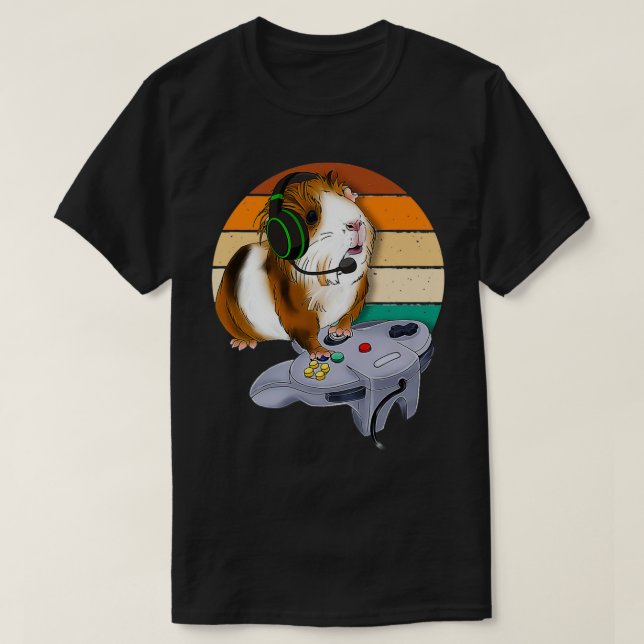 Camiseta Videojuego de cerdo guineano animales salvajes (Diseño del anverso)