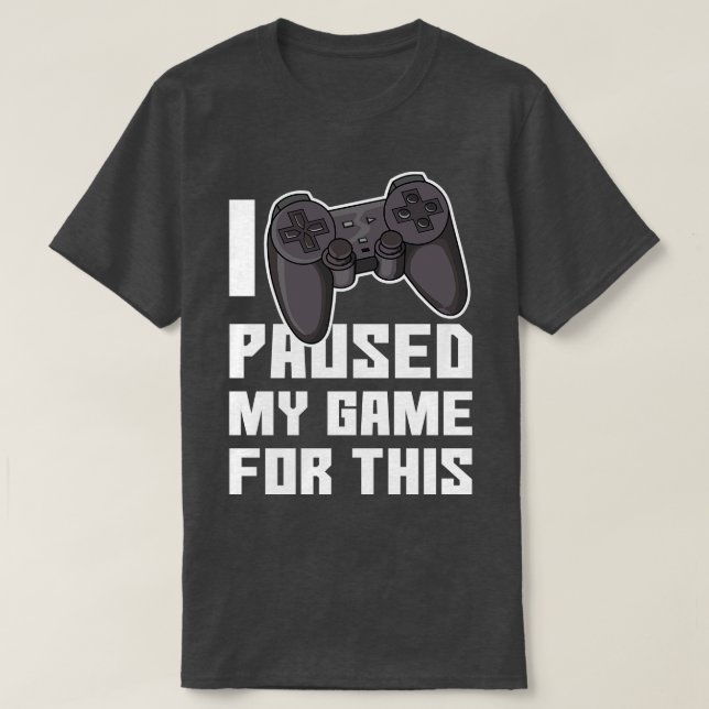 Camiseta Videojuego de consola de juegos en pausa (Diseño del anverso)