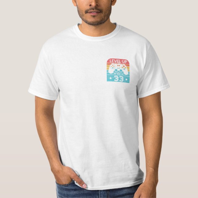 Camiseta Videojuego de cumpleaños retro de 33 años (Anverso)