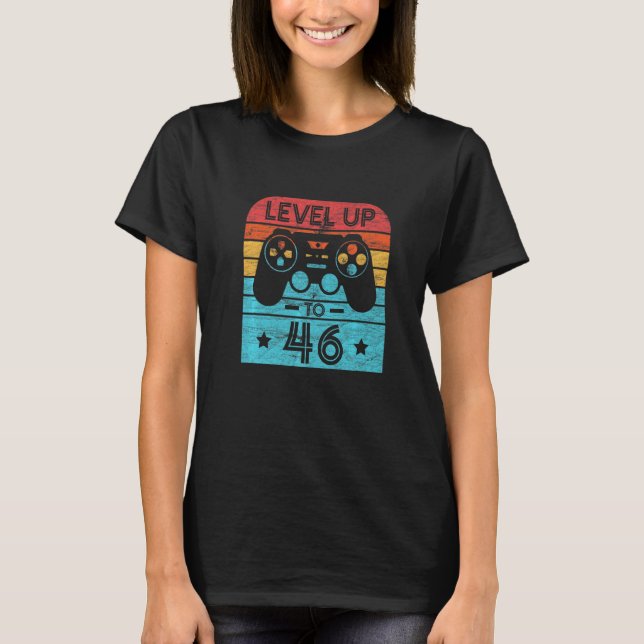 Camiseta Videojuego de cumpleaños retro de 46 años de edad  (Anverso)
