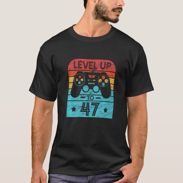 Camiseta Videojuego de cumpleaños retro de 47 años de edad  (Anverso)