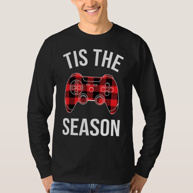 Camiseta Videojuego de Navidades rojos negros Pajamas Gamer (Anverso)