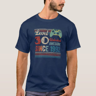 Camiseta Videojuego de nivel 30 cumpleaños de 30 años sin b