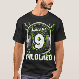Camiseta videojuego de nivel 9 desbloqueado Noveno juego de