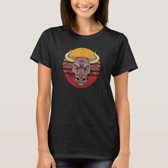 Camiseta Videojuego de toros retro Rodeo Sunset (Anverso)
