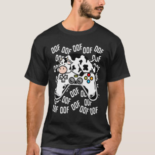 Camiseta Videojuego de vaca Noob Oof Niños Chicos Chicas