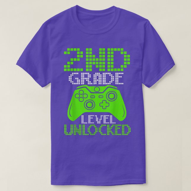 Camiseta Videojuego desbloqueado de 2º grado de vuelta a la (Diseño del anverso)