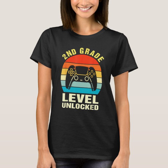 Camiseta Videojuego desbloqueado de 2º Grado para volver a  (Anverso)