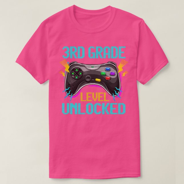 Camiseta Videojuego desbloqueado de 3er grado de vuelta a l (Diseño del anverso)