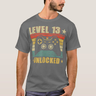 Camiseta Videojuego desbloqueado de nivel 13 vintage 13th B