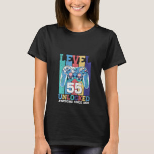 Camiseta Videojuego desbloqueado de nivel 55 para mujeres 5