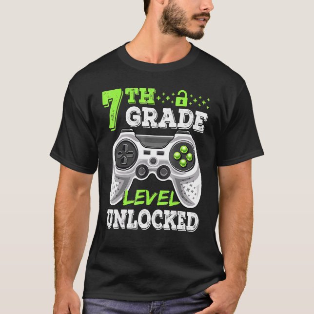 Camiseta Videojuego desbloqueado de nivel 7 de grado de vue (Anverso)
