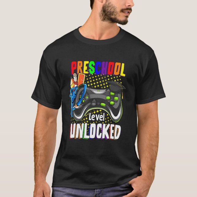 Camiseta Videojuego desbloqueado de nivel preescolar de vue (Anverso)