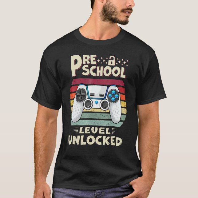 Camiseta Videojuego desbloqueado de nivel preescolar de vue (Anverso)